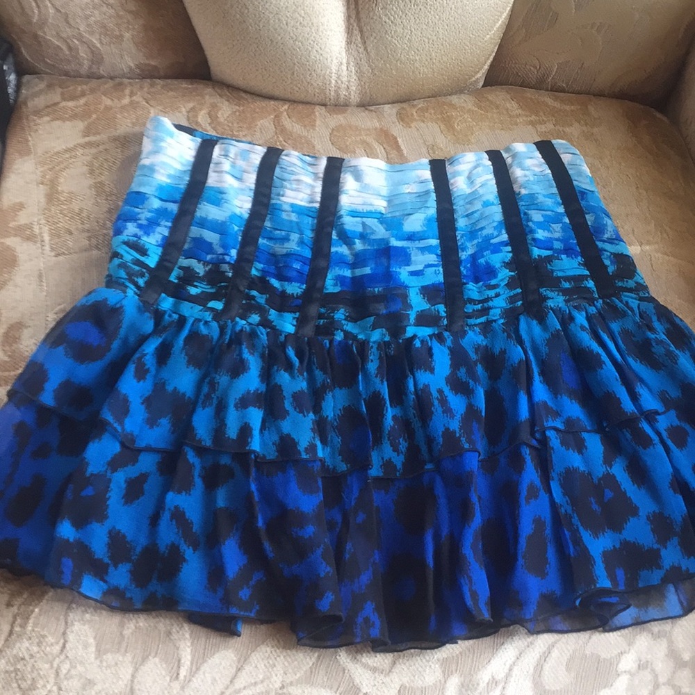 Silk animal  printed mini skirt